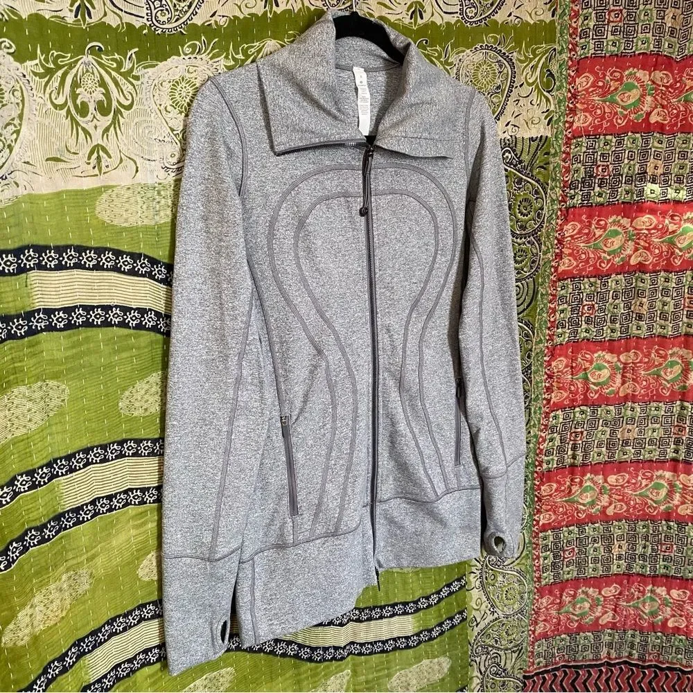 NWOT Lululemon Heathered Slate In Stride Workout Ready Jacket Size 8